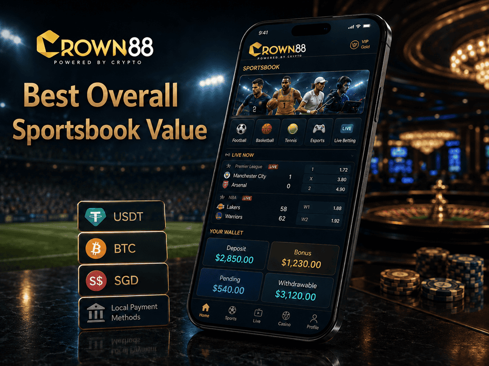 Which Singapore Online Casino Gives Best Sportsbook Value After Turnover? crown88 has the best overall sportsbook value